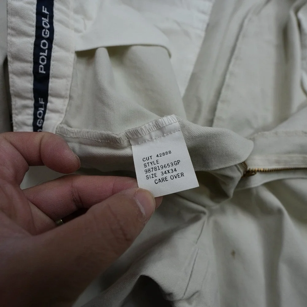 Polo Ralph Lauren Classic fit pants chino‎ golf 33x34 khaki vintage Made in USA